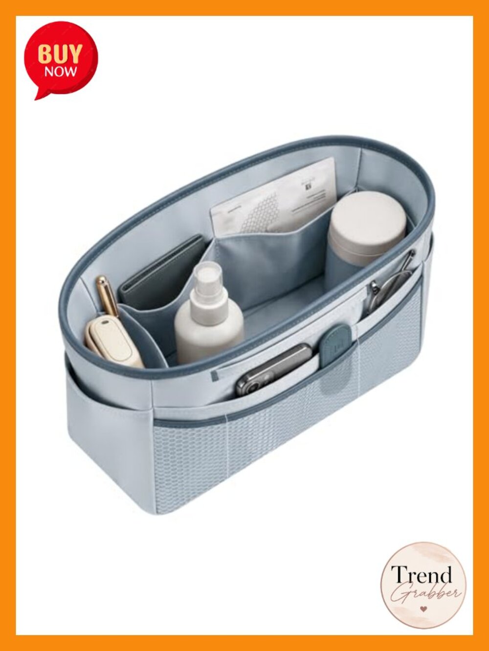 Satin Handbag Organizer Insert Multi Pocket Tote Bag Liner with Cup Holder